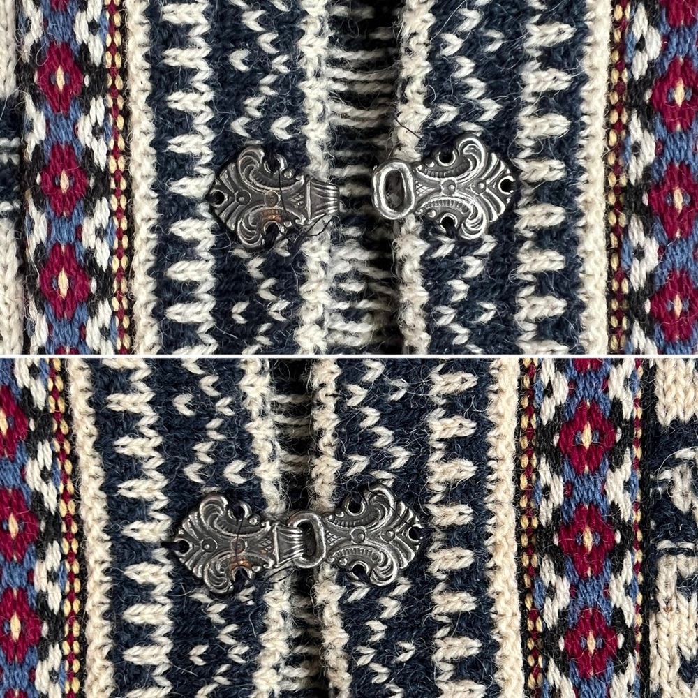 🇳🇴VTG Traditional Norwegian Cardigan Sweater—Devold by Olmes Carretti | Men’s M - Picture 12 of 17